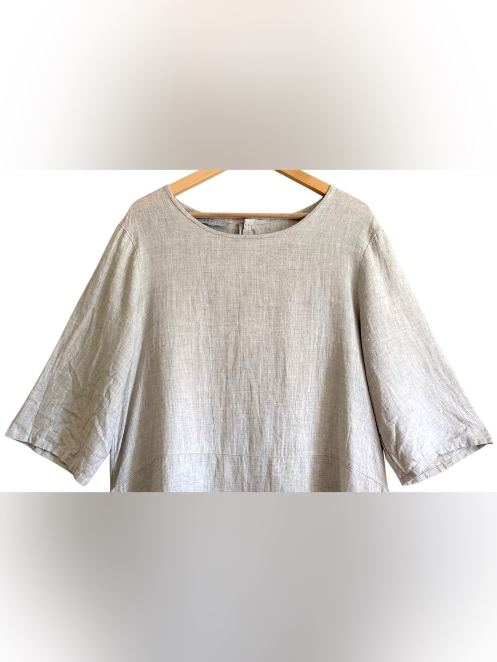 BRYN WALKER 100% Linen Boho Lagenlook Minimalist Breathable Casual Tunic Size L - Picture 2 of 10